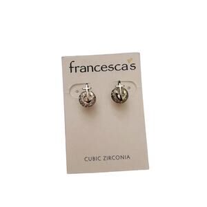 Francesca’s Cubic Zirconia Crystal Gold Anchor Stud Earrings
